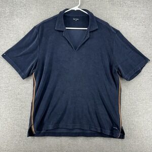 Paul Smith Polo Shirt Men Size XL Blue Terry Fabric Short Sleeve Casual